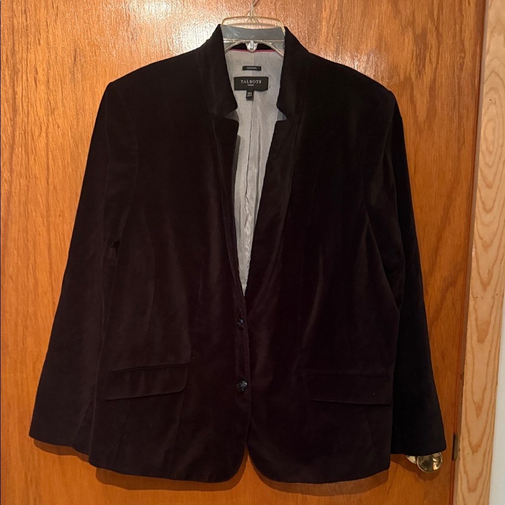 Talbots black velvet Blazer